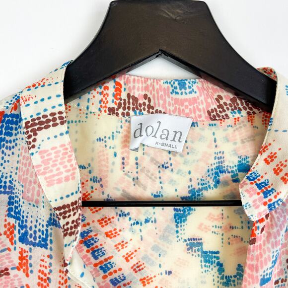 Anthropologie Dolan XS Melilla Peasant Blouse Top Popover Cream Pink - Picture 3 of 10